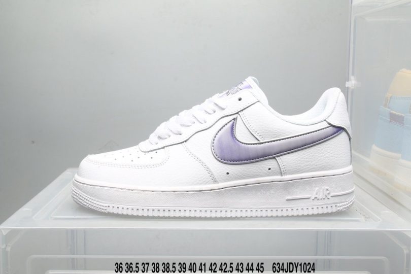 镭射, Nike Air Force 1 Low, Nike Air Force 1, Nike Air, NIKE, FORCE 1, Air Force 1 Low, Air Force 1 - 耐克 Nike Air Force 1 Low 炫蓝 镭射 大钩 整鞋大面积使用白色作为主色调