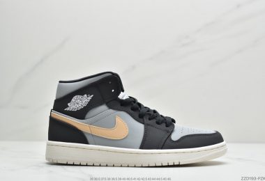 乔丹 Air Jordan Mid 黑/灰/橙 AJ1 中帮篮球鞋ID:ZZD193-PZK