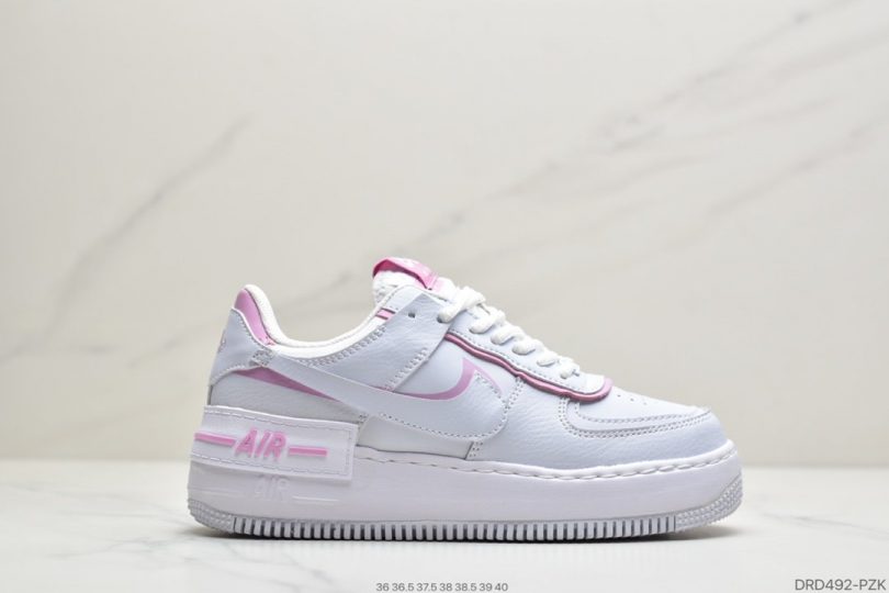 马卡龙, 运动鞋, 空军一号, 板鞋, NIKE, Air Force 1 Shadow, Air Force 1, AF1 - 耐克NIKE WMNS Air Force 1 Shadow马卡龙空军一号轻量增高低帮百搭板鞋ID:DRD492-PZK