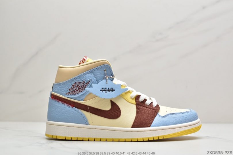 联名, 篮球鞋, 文化篮球鞋, Jordan, Aj1, Air Jordan 1 Mid, Air Jordan 1, Air Jordan - Maison Chateau x Air Jordan 1 Mid AJ1乔1中帮文化篮球鞋ID:ZKD535-PZS