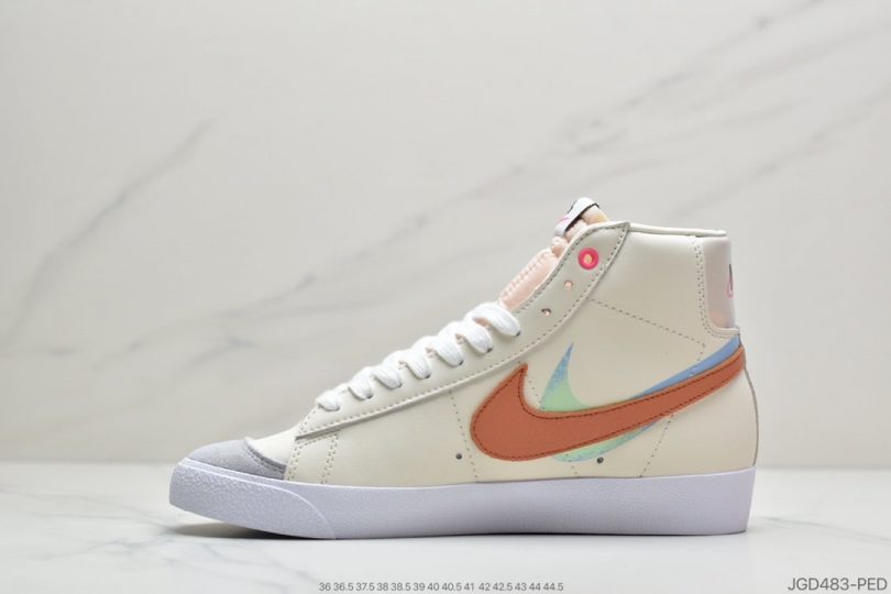 开拓者, 动运‬鞋, Swoosh, Blazer Mid, Blazer - 耐克Blazer Mid ‘77 开拓者͏ 上海限定 粉米蓝 原厂布拼料接Blazer Mid 77女子动运鞋