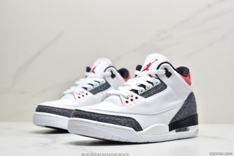 爆裂纹, 文化篮球鞋, 单宁火焰红, Fire Red, AJ3, Air Jordan 3 Retro, Air Jordan 3, Air Jordan - 乔丹Air Jordan 3 Retro "Fire Red"单宁火焰红 白水泥爆裂纹AJ3文化篮球鞋