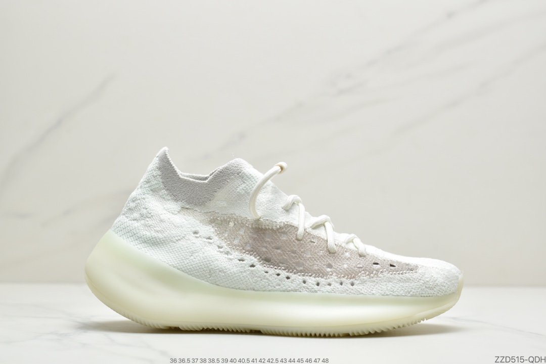 adidas Originals YEEZY BOOST 380 V1″Calcite Glow”百搭轻便爆米花中底休闲运动袜子慢跑鞋“夜光白椰子”