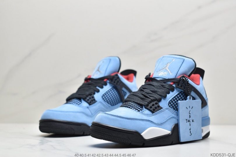 篮球鞋, 文化篮球鞋, Travis Scott, Jordan, Air Jordan 4, Air Jordan - travis Scott x 乔丹 Air Jordan 4 蓝麂皮中帮文化篮球鞋