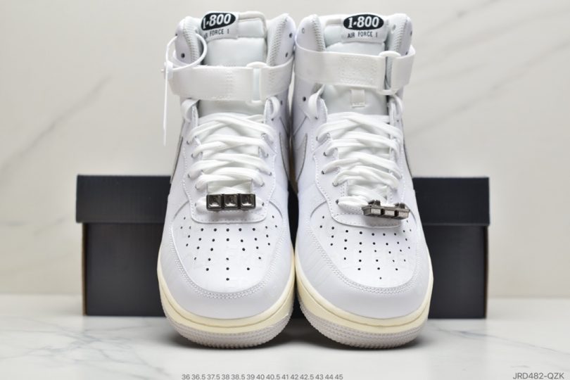 运动板鞋, 涂鸦, 做旧, Toll Free, Premium, Nike Air Force 1, Nike Air, 3M反光 - 耐克Nike Air Force 1 '07 Premium "Toll Free" 空军一号白色高帮外加氧化做旧运动板鞋