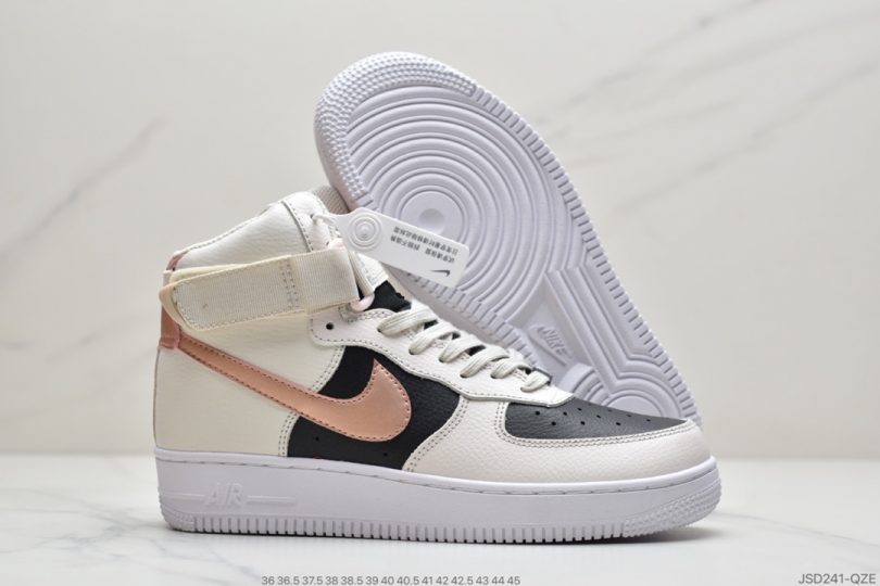 高帮, 运动板鞋, 空军一号, 板鞋, HIGH, FORCE 1, Air Force 1, 2090 - 耐克Nk Air Force 1 High 奶茶配色 米黑 空军一号高帮百搭休闲运动板鞋