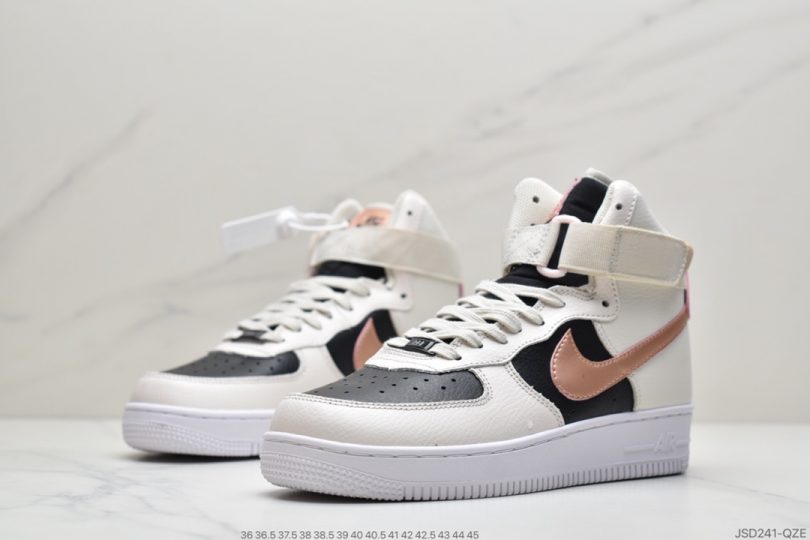 高帮, 运动板鞋, 空军一号, 板鞋, HIGH, FORCE 1, Air Force 1, 2090 - 耐克Nk Air Force 1 High 奶茶配色 米黑 空军一号高帮百搭休闲运动板鞋