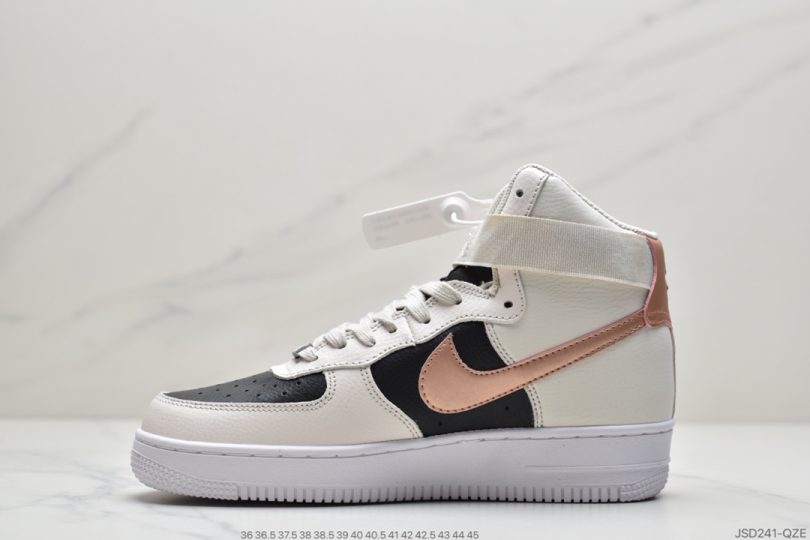 高帮, 运动板鞋, 空军一号, 板鞋, HIGH, FORCE 1, Air Force 1, 2090 - 耐克Nk Air Force 1 High 奶茶配色 米黑 空军一号高帮百搭休闲运动板鞋