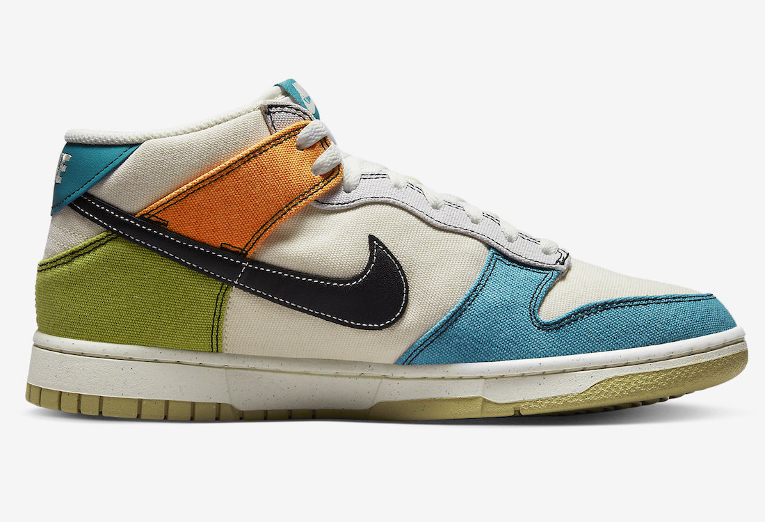 Nike Dunk Mid Pale Ivory Mineral Teal Moss Alpha Orange DV0830-100 Release Date