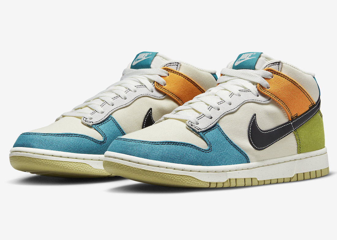 Nike Dunk Mid Pale Ivory Mineral Teal Moss Alpha Orange DV0830-100 Release Date