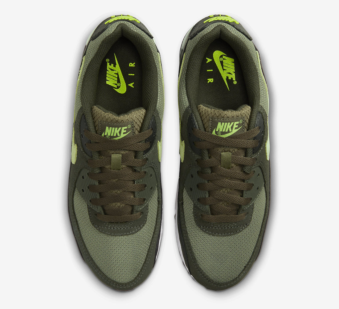 Nike Air Max 90 Medium Olive Volt Sequoia White DQ4071-200 Release Date