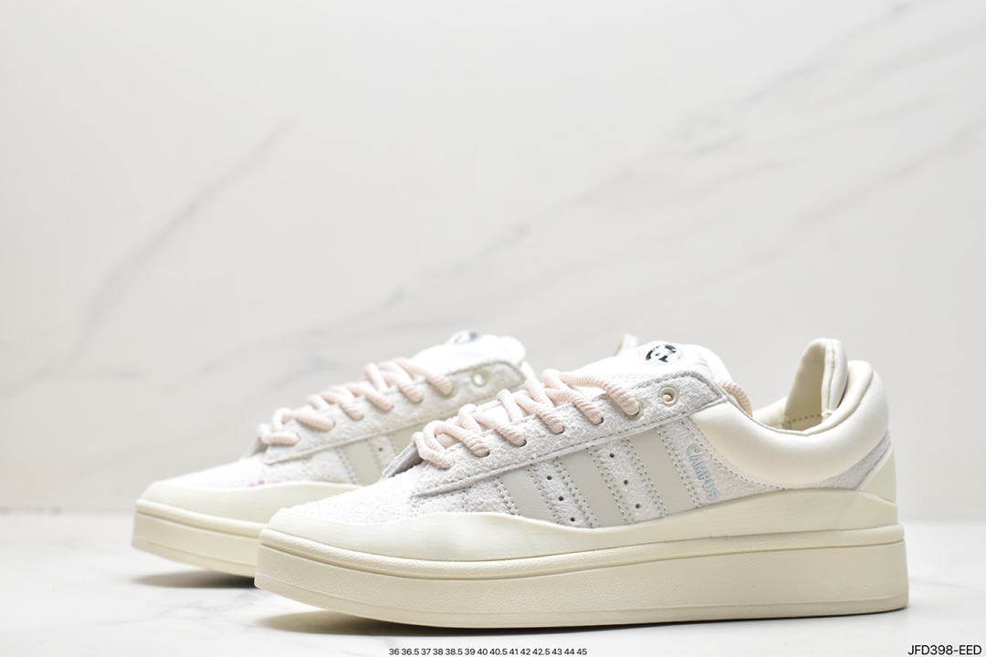 运动板鞋, 联名, 板鞋, Originals, NY, FZ5823, Bad Bunny x adidas originals Campus, Bad Bunny, adidas Originals, Adidas - 阿迪达斯 Bad Bunny x adidas originals Campus 坏痞兔 白色 休闲运动板鞋 FZ5823