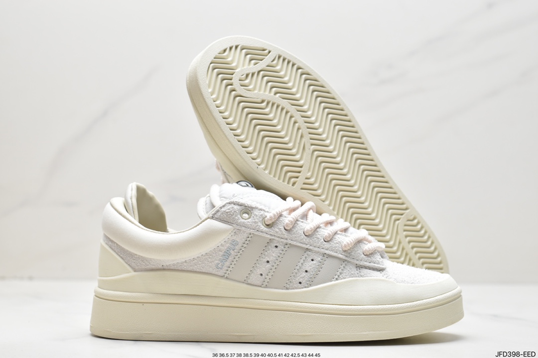 运动板鞋, 联名, 板鞋, Originals, NY, FZ5823, Bad Bunny x adidas originals Campus, Bad Bunny, adidas Originals, Adidas - 阿迪达斯 Bad Bunny x adidas originals Campus 坏痞兔 白色 休闲运动板鞋 FZ5823