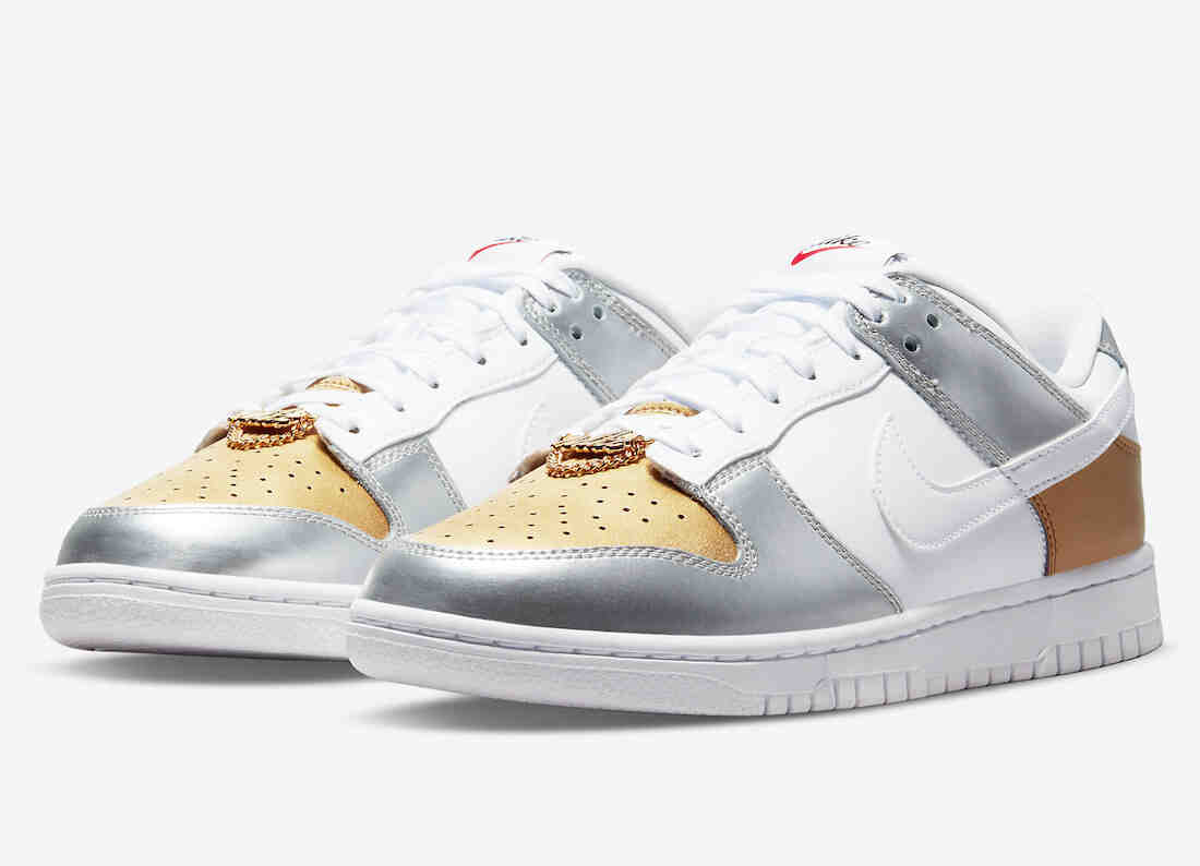 Nike Dunk Low White Gold Silver DH4403-700 Release Date