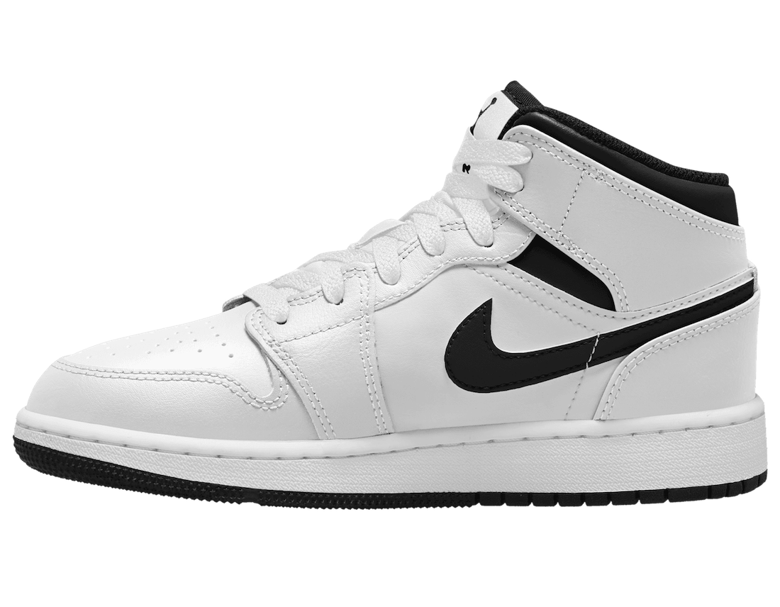 Air Jordan 1 Mid GS White Black