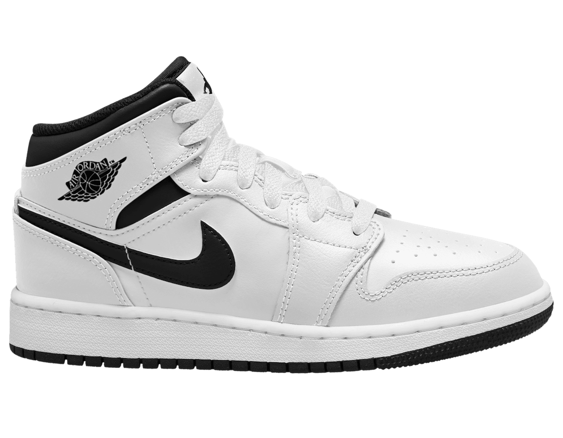 Air Jordan 1 Mid GS White Black DQ8423-132