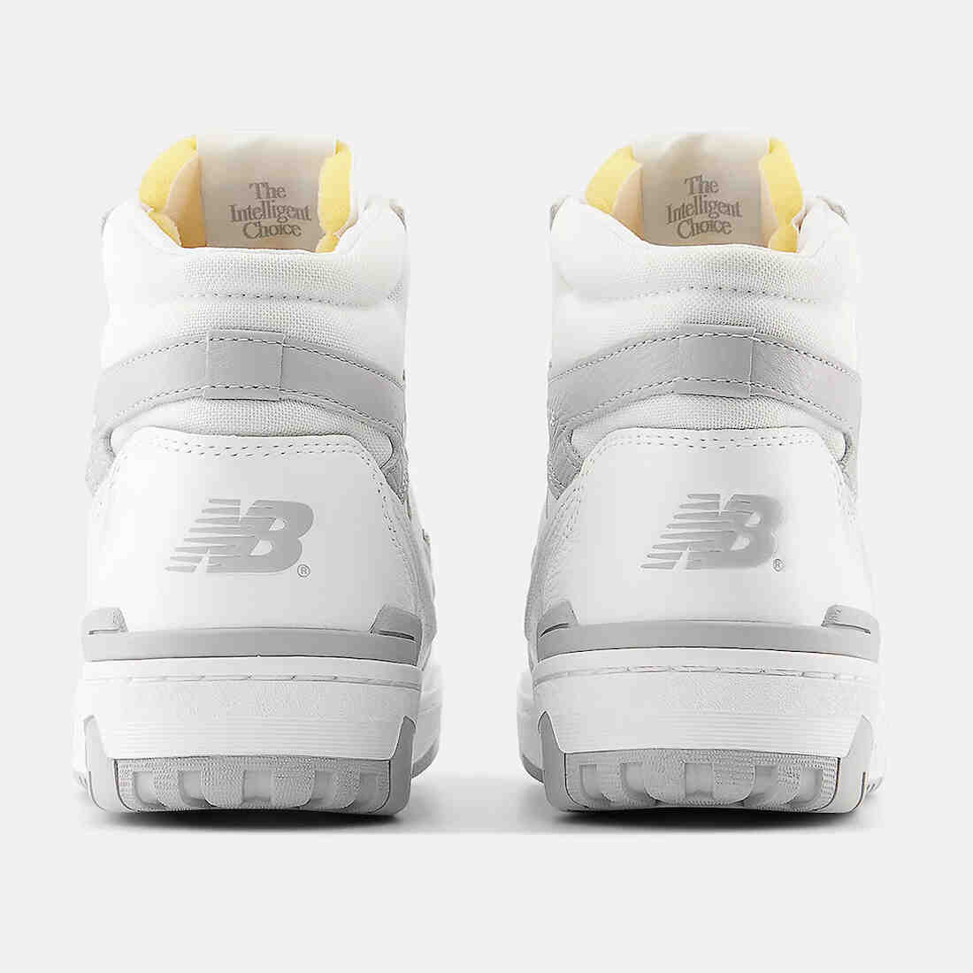 New Balance 650 White Grey Heel