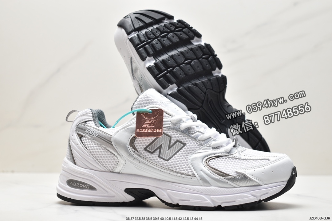 跑步鞋, 新百伦, New Balance NB 530, New Balance, MR530AD, MR530 - 新百伦 New Balance NB 530 防滑耐磨 低帮 休闲运动跑步鞋 男女同款 银白色 MR530AD