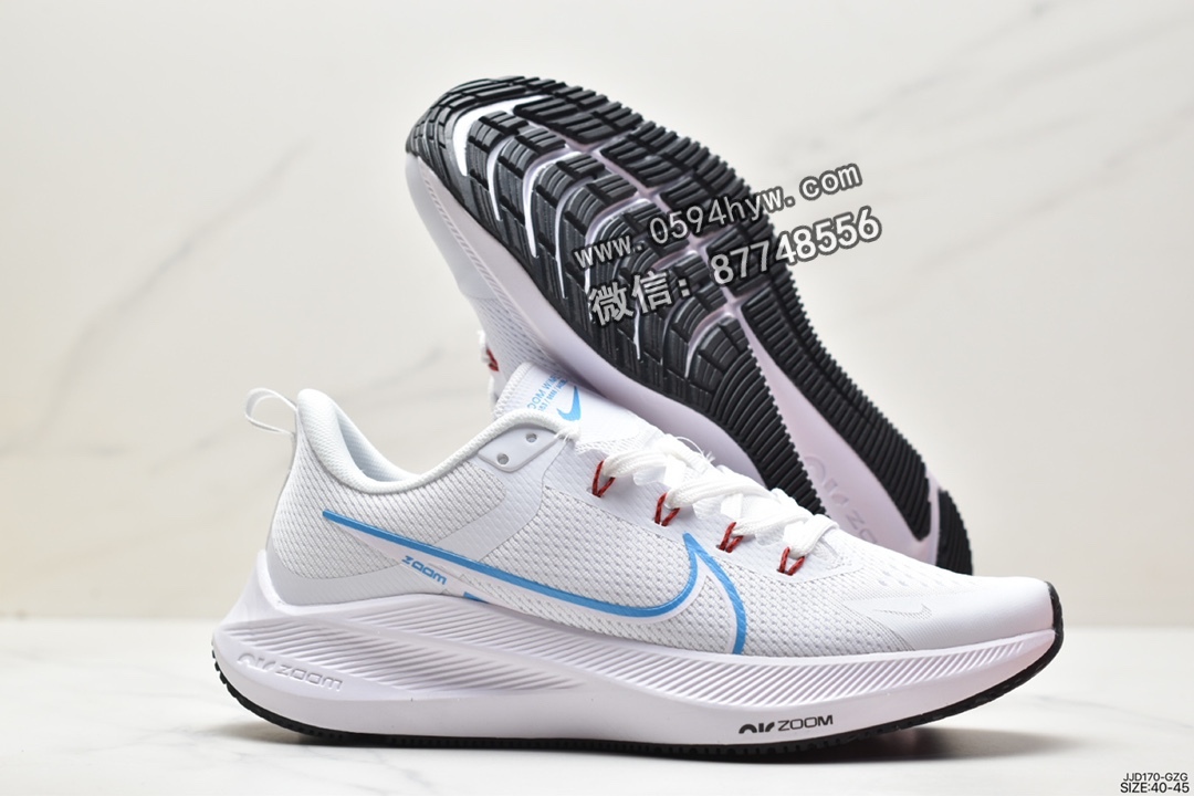 跑步鞋, 耐克, Zoom, Nike Zoom Winflo, NIKE, CW3419 - 耐克 Nike Zoom Winflo 轻量透气 防滑减震 低帮 休闲运动跑步鞋 蓝白 CW3419