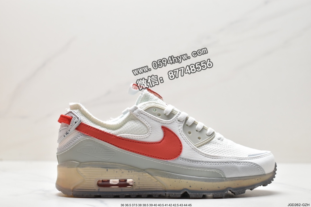 耐克 Nike Air Max 90 terrascape“gym red” 复古休闲 低帮 运动跑步鞋 男款 白红色 可回收材料 DQ3987-100