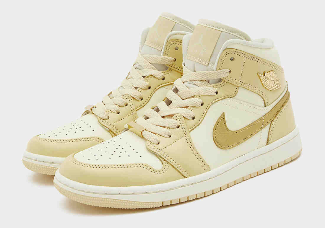 Swoosh, Jordan, Air Jordan 1 Mid, Air Jordan 1, Air Jordan - 女式 Air Jordan 1 Mid "淡香草色 "将于 2023 年假日发售