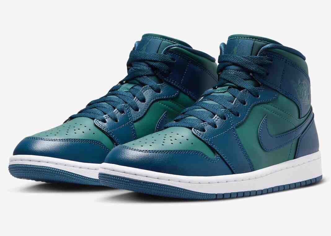 “Air Jordan 1 Mid即将发布青绿色和法国蓝色款。”