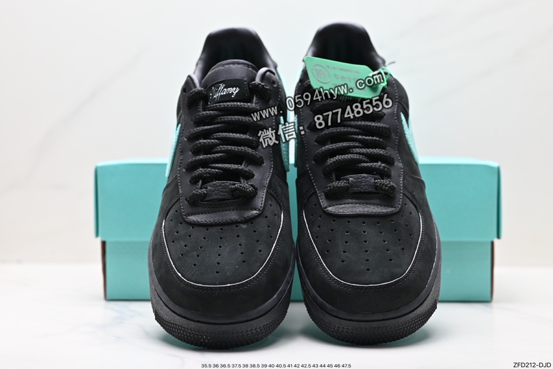 空军一号, 板鞋, Nike Air Force 1 Low, Nike Air Force 1, Nike Air, NIKE, Air Force 1 Low, Air Force 1 - Tiffany &amp; Co. x Nike Air Force 1 Low SP"1837"空军一号经典低帮百搭休闲运动板鞋“联名黑蒂芙尼蓝”DZ1382-001