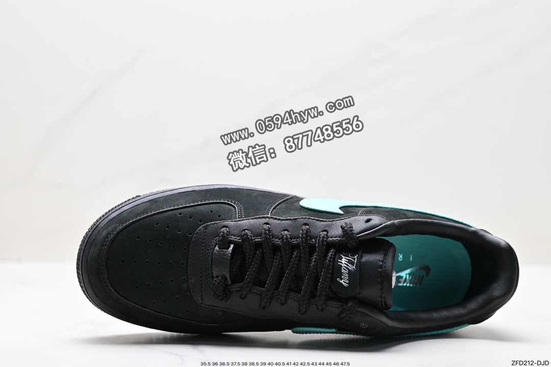 空军一号, 板鞋, Nike Air Force 1 Low, Nike Air Force 1, Nike Air, NIKE, Air Force 1 Low, Air Force 1 - Tiffany &amp; Co. x Nike Air Force 1 Low SP"1837"空军一号经典低帮百搭休闲运动板鞋“联名黑蒂芙尼蓝”DZ1382-001