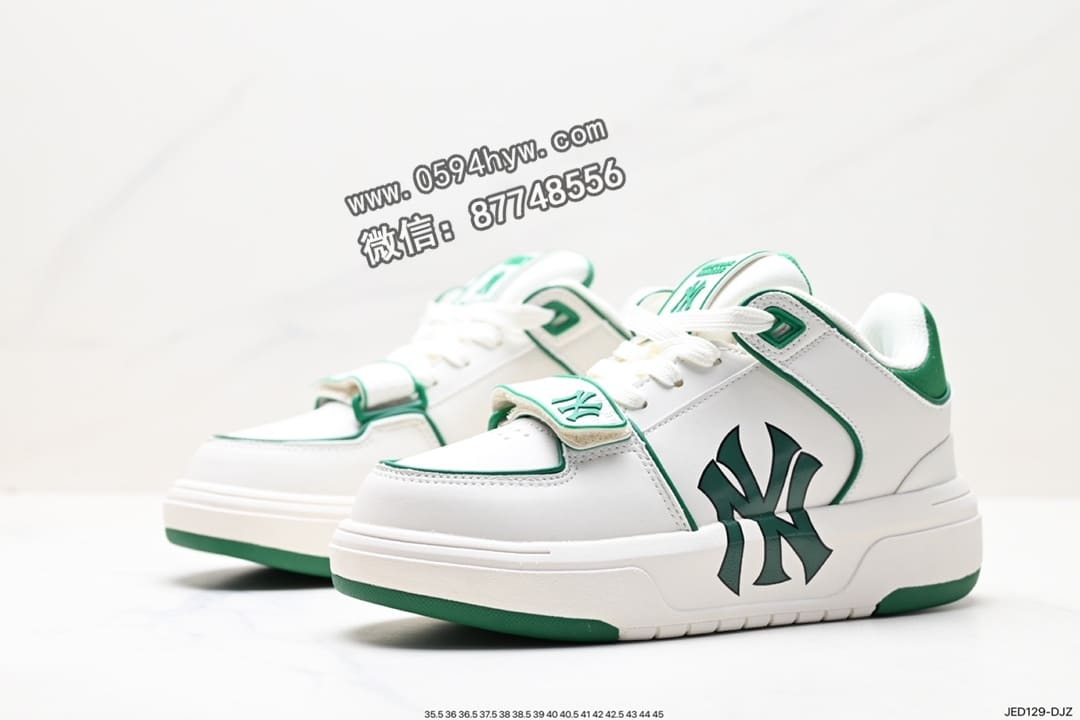 运动鞋, 跑鞋, 慢跑鞋, NY, NIKE, MLB - MLB ChuNikey Liner New York YaNikeees学长鞋系列低帮老爹风轻量增高厚底百搭休闲运动慢跑鞋“皮革白黑NY印花”