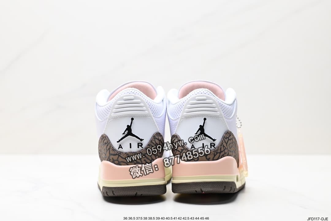 篮球鞋, 爆裂纹, 乔丹篮球鞋, 乔丹, RO, Jordan, DA3595-100, AJ3, AJ, Air Jordan 3 Retro, Air Jordan 3, Air Jordan - Air Jordan 3 Retro “Hide and Sneak” 白灰棕 篮球鞋货号：DA3595-100