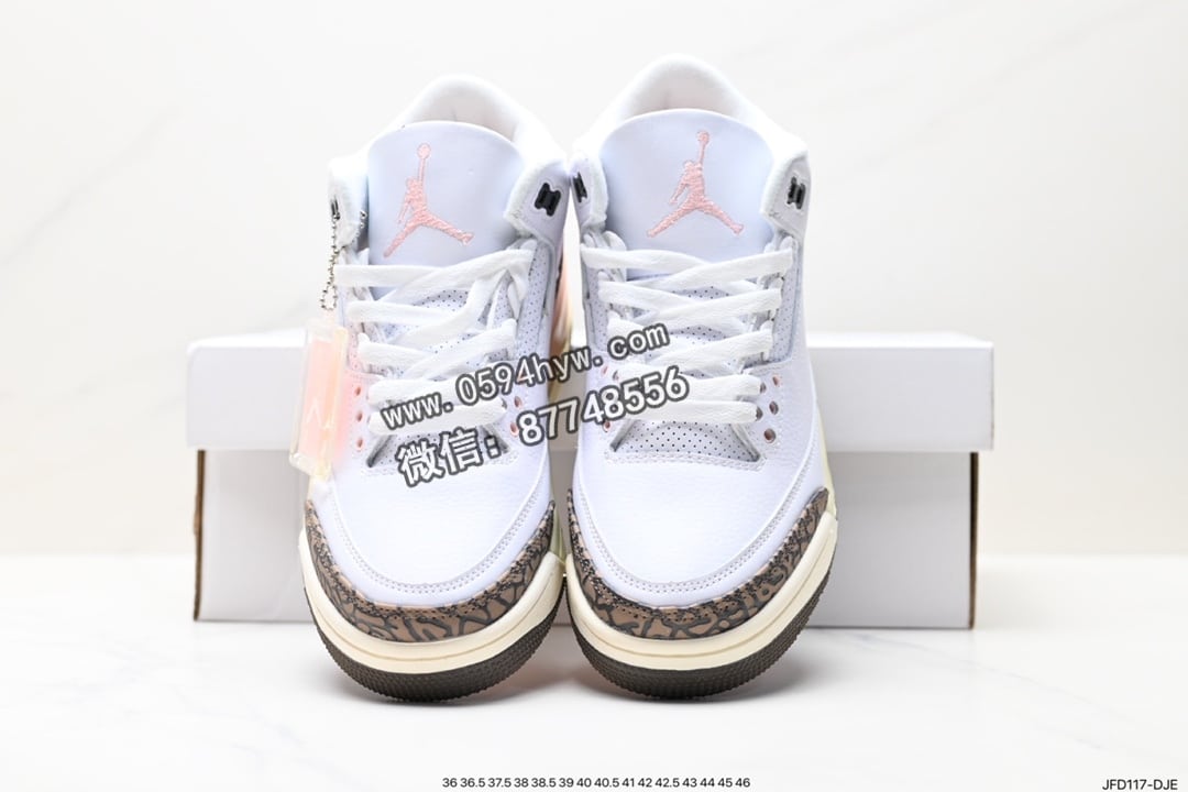 篮球鞋, 爆裂纹, 乔丹篮球鞋, 乔丹, RO, Jordan, DA3595-100, AJ3, AJ, Air Jordan 3 Retro, Air Jordan 3, Air Jordan - Air Jordan 3 Retro “Hide and Sneak” 白灰棕 篮球鞋货号：DA3595-100