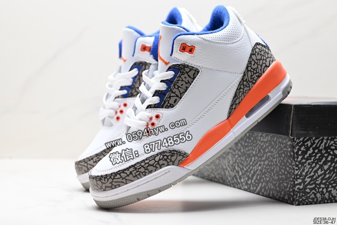 耐克, 篮球鞋, RO, Knicks, Jordan, Air Jordan 3 Retro, Air Jordan 3, Air Jordan - 耐克 Air Jordan 3 Retro "Knicks" 中帮篮球鞋 货号：DN3707-100