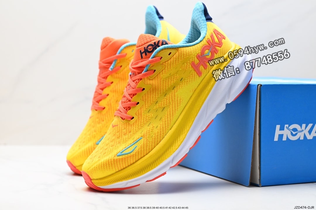 跑鞋, HOKA, 2023 - HOKA M CLIFTON 9 高级缓震鞋 1127895 尺码:36 36.5 37.5 38 38.5 39 40 40.5 41 42 42.5 43 44 45ID:JZD474-DJR