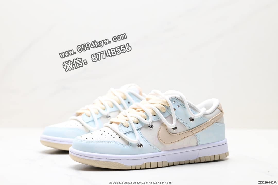 解构, 板鞋, Swoosh, SB Dunk Low, Nike SB, NIKE, DV0831-003, Dunk Low, Dunk, 2023 - Nike SB DuNike Low 绿/米 绑绳解构风 低帮休闲运动滑板板鞋 货号：DV0831-003