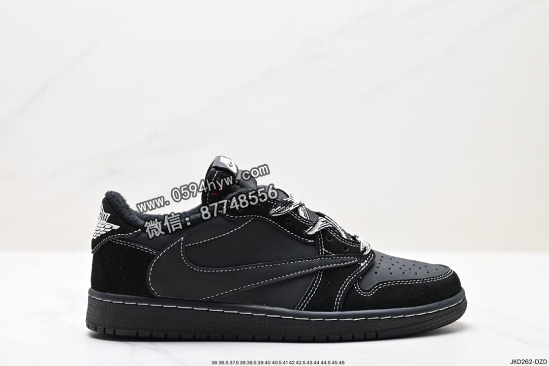 fragment design x Travis Scott x Nike Air Jordan 1 Low OG SP “Black/Green Toe“ AJ1 低帮篮球鞋 货号 FZ3124-200