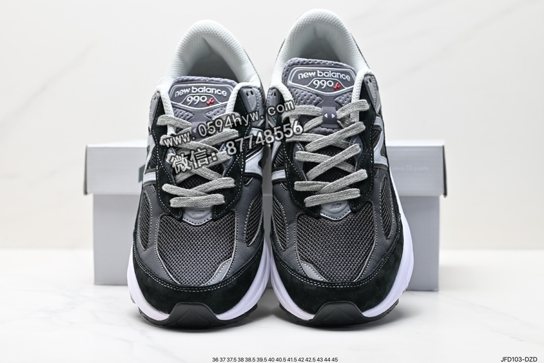 跑鞋, 慢跑鞋, 复古慢跑鞋, New Balance, 3M反光, 2023 - New Balance M990BK6 黑灰 第六代总统复古慢跑鞋 货号：M990BK6