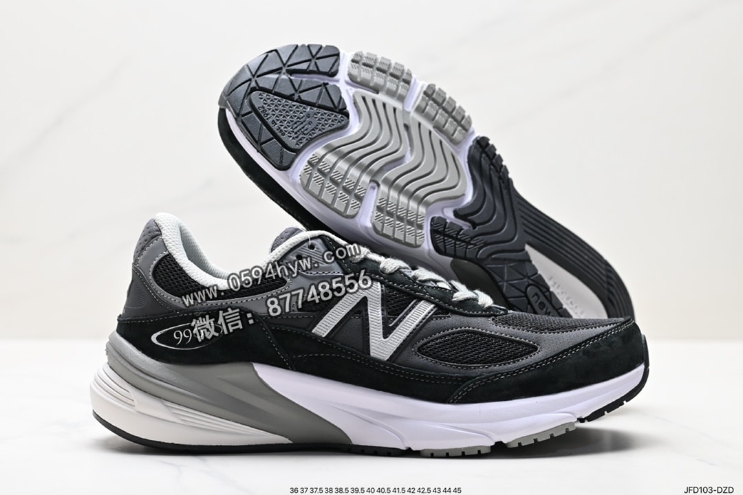 跑鞋, 慢跑鞋, 复古慢跑鞋, New Balance, 3M反光, 2023 - New Balance M990BK6 黑灰 第六代总统复古慢跑鞋 货号：M990BK6