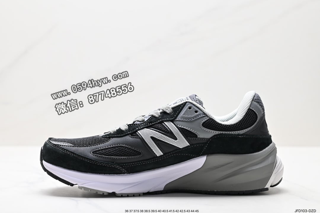 跑鞋, 慢跑鞋, 复古慢跑鞋, New Balance, 3M反光, 2023 - New Balance M990BK6 黑灰 第六代总统复古慢跑鞋 货号：M990BK6