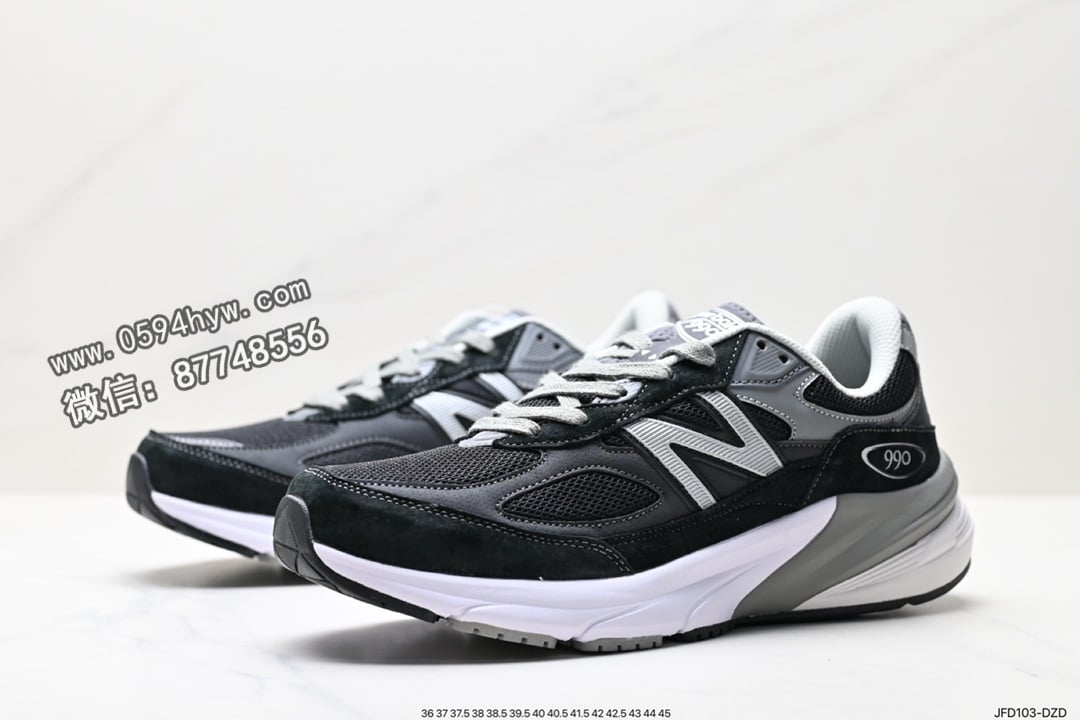 跑鞋, 慢跑鞋, 复古慢跑鞋, New Balance, 3M反光, 2023 - New Balance M990BK6 黑灰 第六代总统复古慢跑鞋 货号：M990BK6