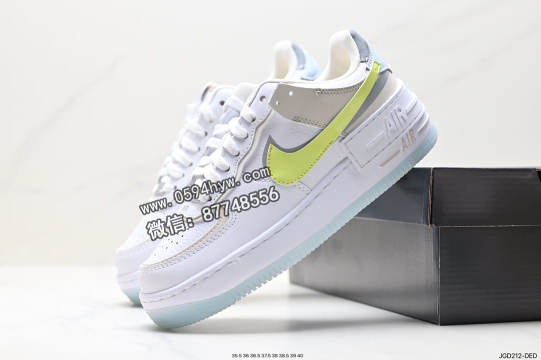 马卡龙, 板鞋, WMNS, Shadow, NIKE, FORCE 1, Air Force 1 Shadow, Air Force 1 - Nike WMNS Air Force 1 Shadow 马卡龙军空一号轻增量高低帮搭百板鞋
货号：FB7582-100