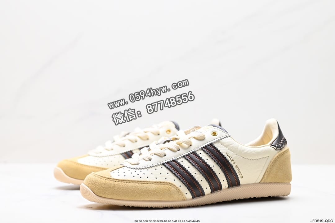 运动鞋, 休闲运动鞋, Wales Bonner, RO, Adidas, 85, 2023 - Adidasidas WB Japan Low Cream White Dark Brown GY5748 联乘经典复古低帮休闲运动鞋