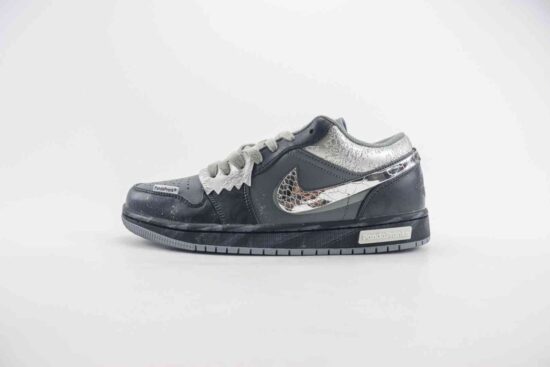 Air Jordan AJ1 Low 低帮 熊猫恶作剧摩登薇境 格雷系 蛇纹勾 黑灰银 货号：553560-053