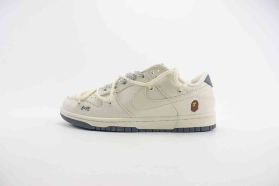 Nike SB Dunk Low 绑带解构 猿人头 Bape定制配色 货号：JJ5688-100