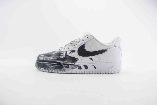 Nike Air Force 1 低帮 空军 二次元手绘 黑白 做旧 定制配色 货号：315122-311