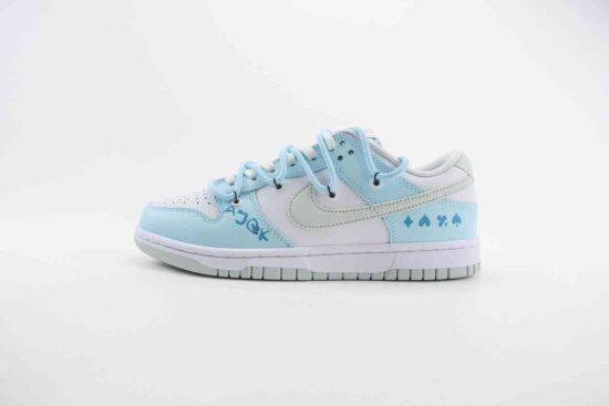 YC定制纯原 Nike SB Dunk Low 绑带解构 扑克牌 桃心 北卡蓝 白灰蓝 DV0831-101