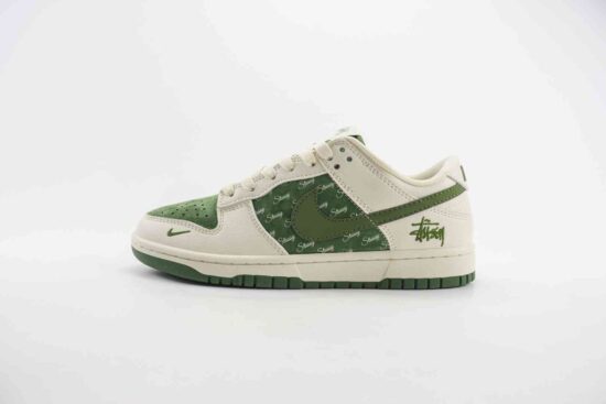 Nike SB Dunk Low x Stussy 斯图西 双勾 米绿 联名定制涂鸦 CF3688 008