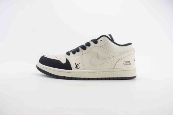 LV 联名 Louis Vuitton x Air Jordan AJ1 Low 低帮文化休闲板鞋 WG8850 006 米白黑