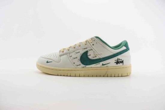 Nike SB Dunk Low x 斯图西联名 双小勾 米白绿 CF3688-006