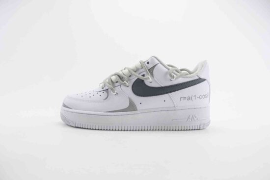 Nike Air Force 1 空军 绑带解构 低帮 白灰 数学函数 印花 定制配色 ZH0316-017