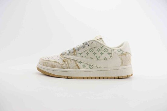 LV 联名 Louis Vuitton x Air Jordan AJ1 Low 低帮文化休闲板鞋 货号：SJ2068-009